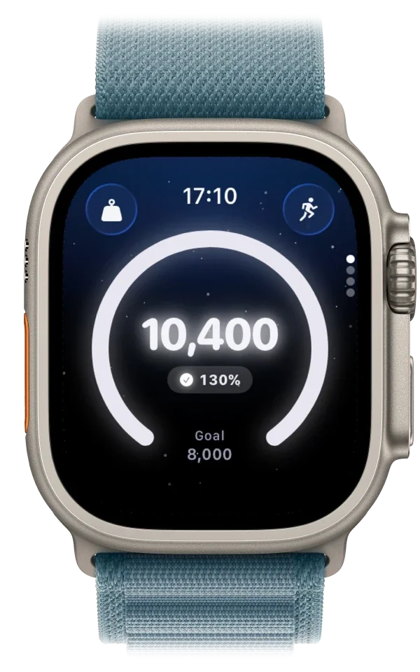 Step Step-appen på Apple Watch med de samme 10.400 skridt