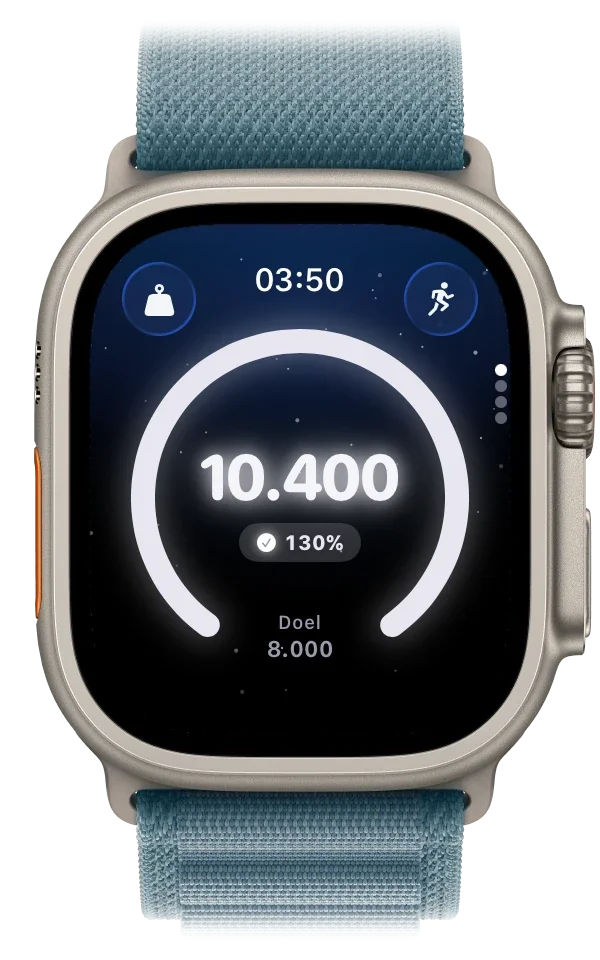 De Step Step app op de Apple Watch met dezelfde 10.400 stappen