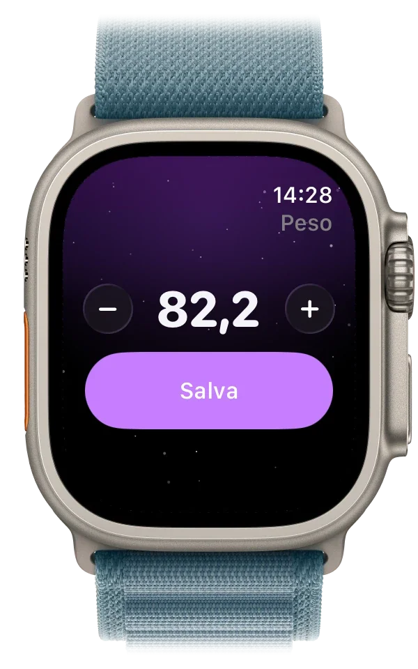 Apple Watch con una settimana di pesate in calo fino a 82,2 kg