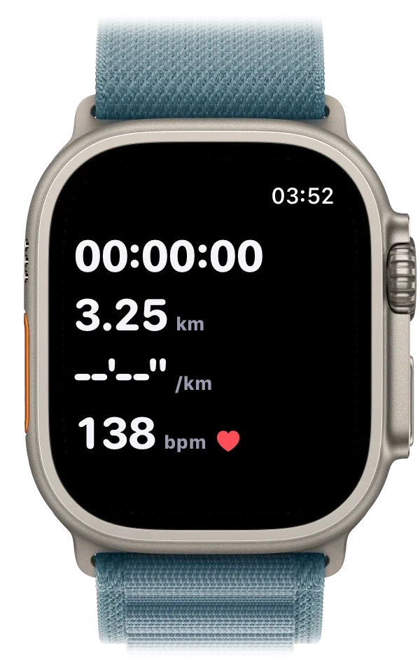 ウォーキング中にライブのルートマップを表示する Apple Watch
