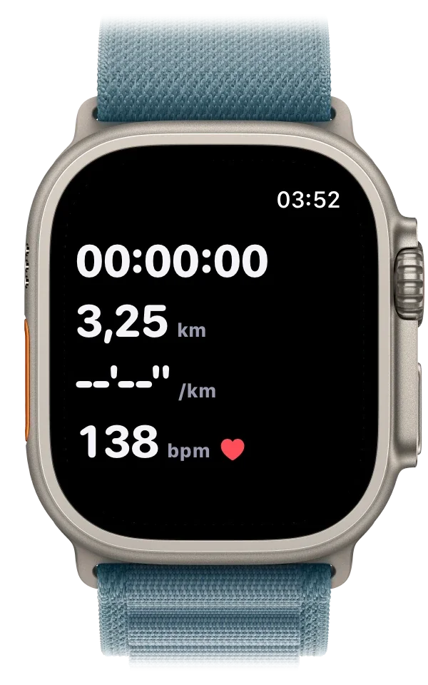 Apple Watch met de live routekaart tijdens een wandeling