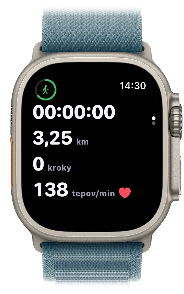 Apple Watch so živou mapou trasy počas prechádzky