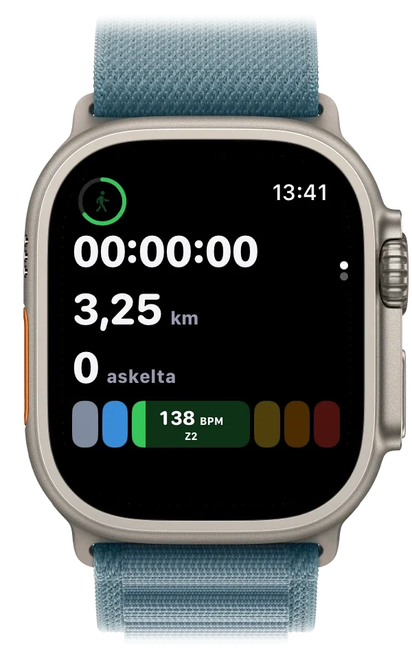 Apple Watch näyttää reittikartan livenä kävelyn aikana
