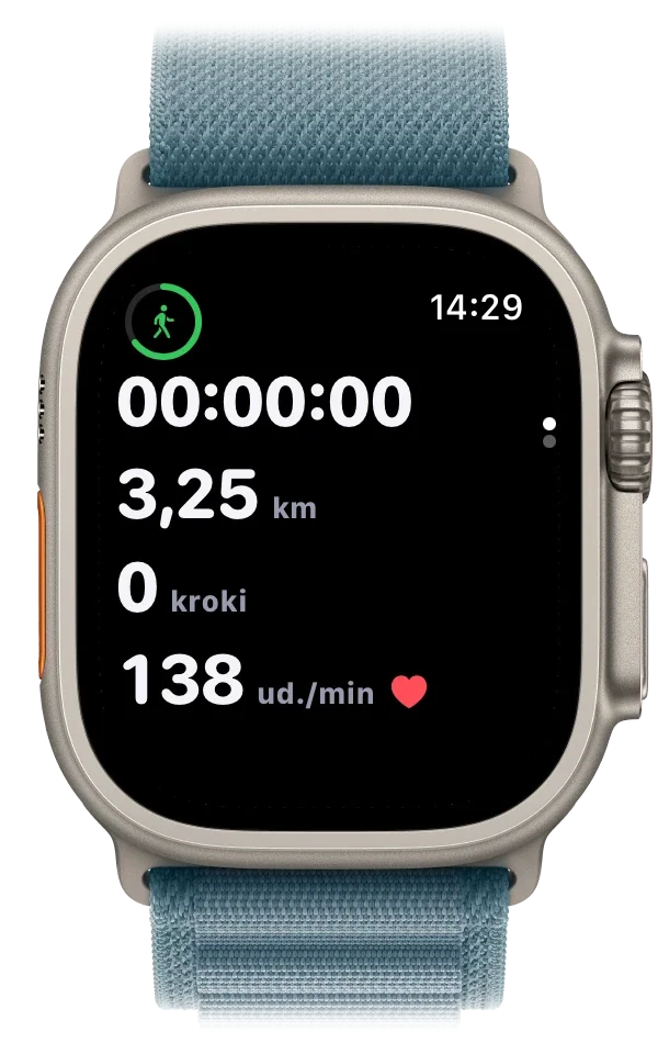 Apple Watch z mapą trasy na żywo podczas spaceru