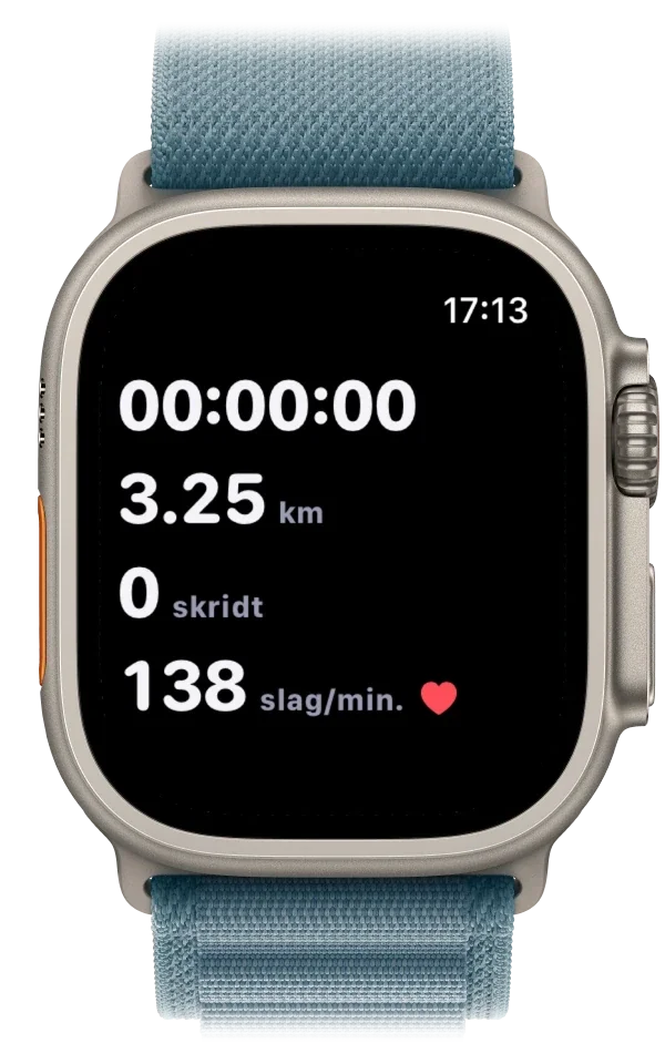 Apple Watch med rutekortet live under en gåtur